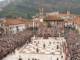 la celebre partita degli scacchi di Marostica